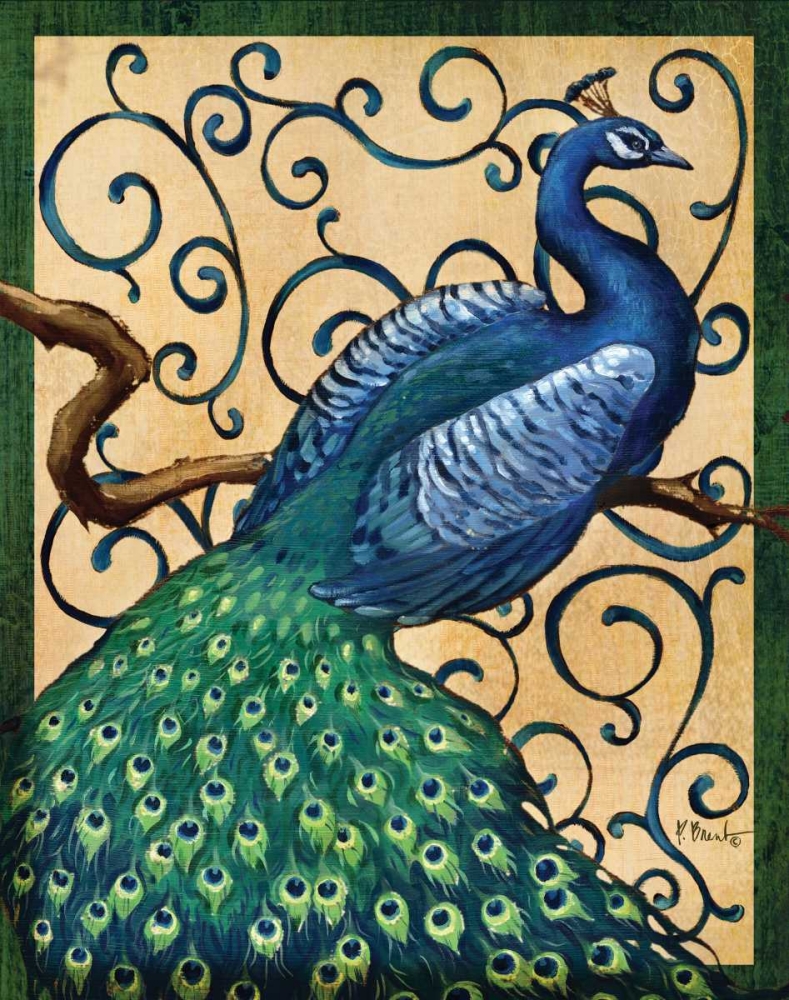 Wall Art Painting id:19628, Name: Majestic Peacock I, Artist: Brent, Paul