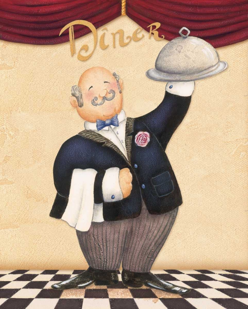 Wall Art Painting id:4460, Name: The Waiter - Diner, Artist: Brissonnet, Daphne