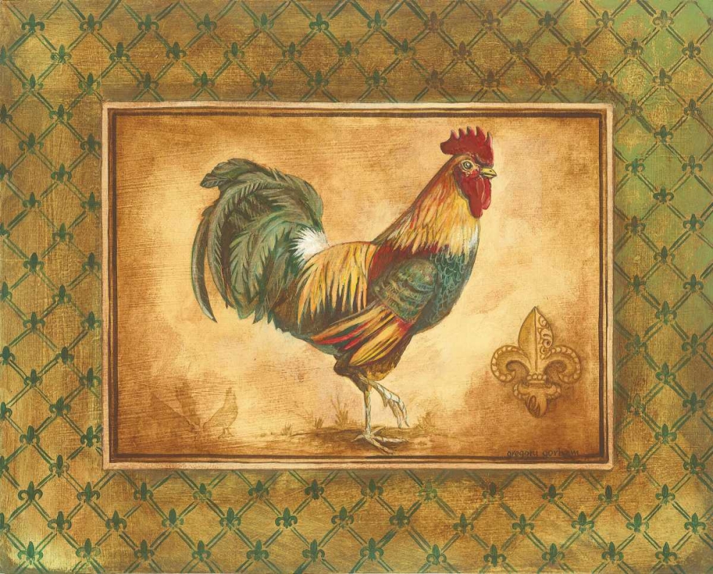 Wall Art Painting id:5127, Name: Country Rooster I, Artist: Gorham, Gregory