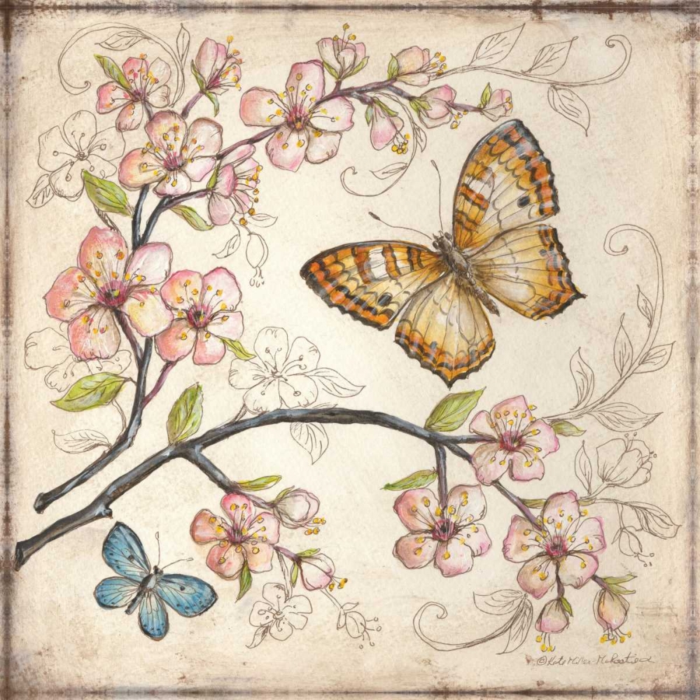 Wall Art Painting id:19740, Name: Le Jardin Butterfly II, Artist: McRostie, Kate
