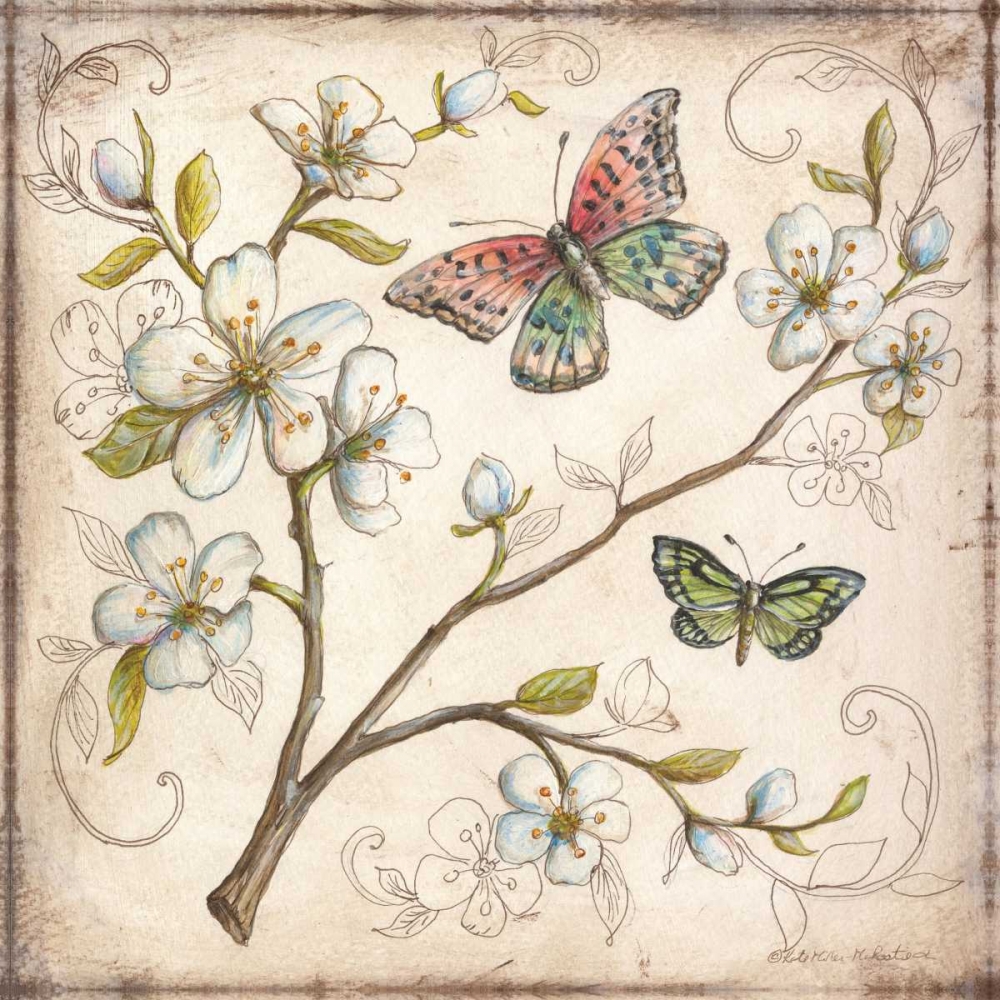 Wall Art Painting id:19741, Name: Le Jardin Butterfly III, Artist: McRostie, Kate