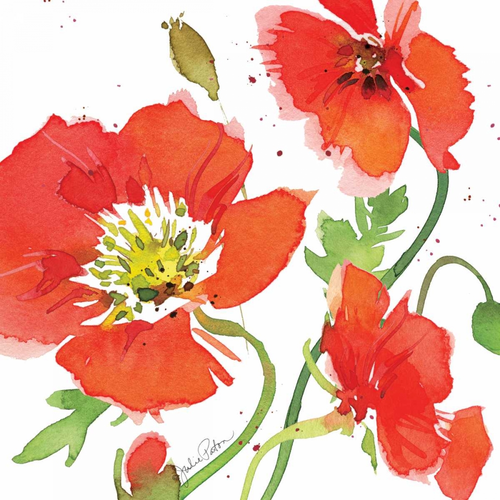 Wall Art Painting id:63718, Name: Red Poppies II, Artist: Paton, Julie