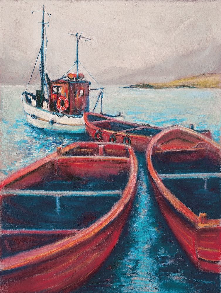 Wall Art Painting id:219672, Name: Red Boats, Artist: Williams, Todd