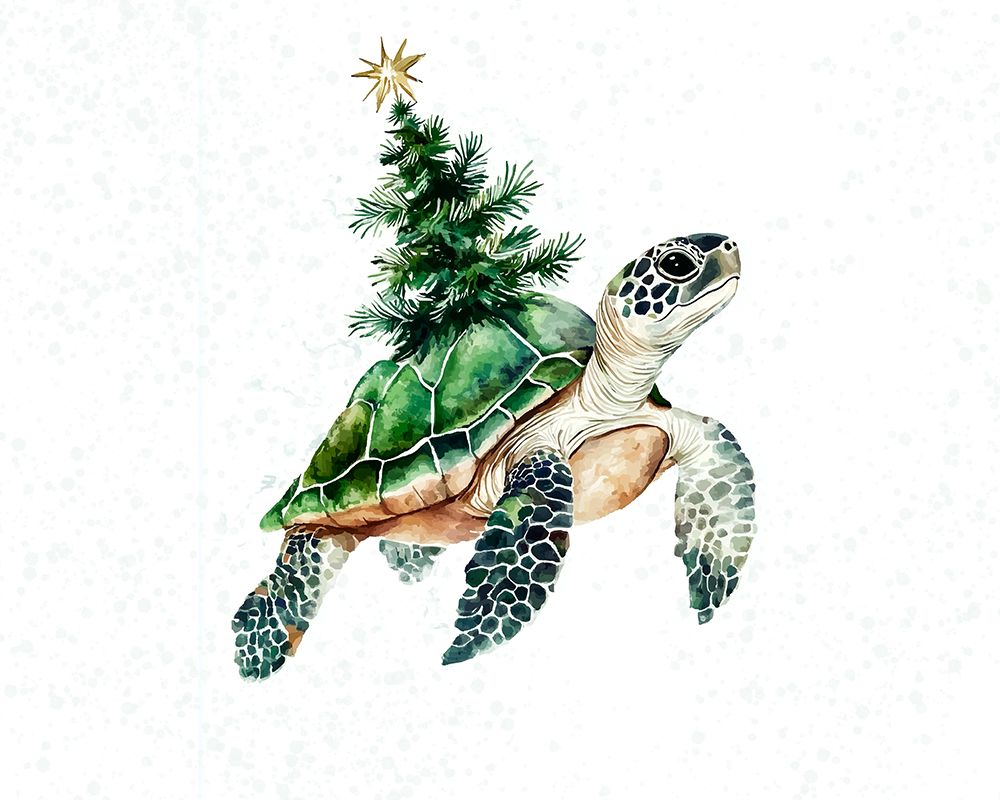 Art Print: Turtle Christmas Tree 2