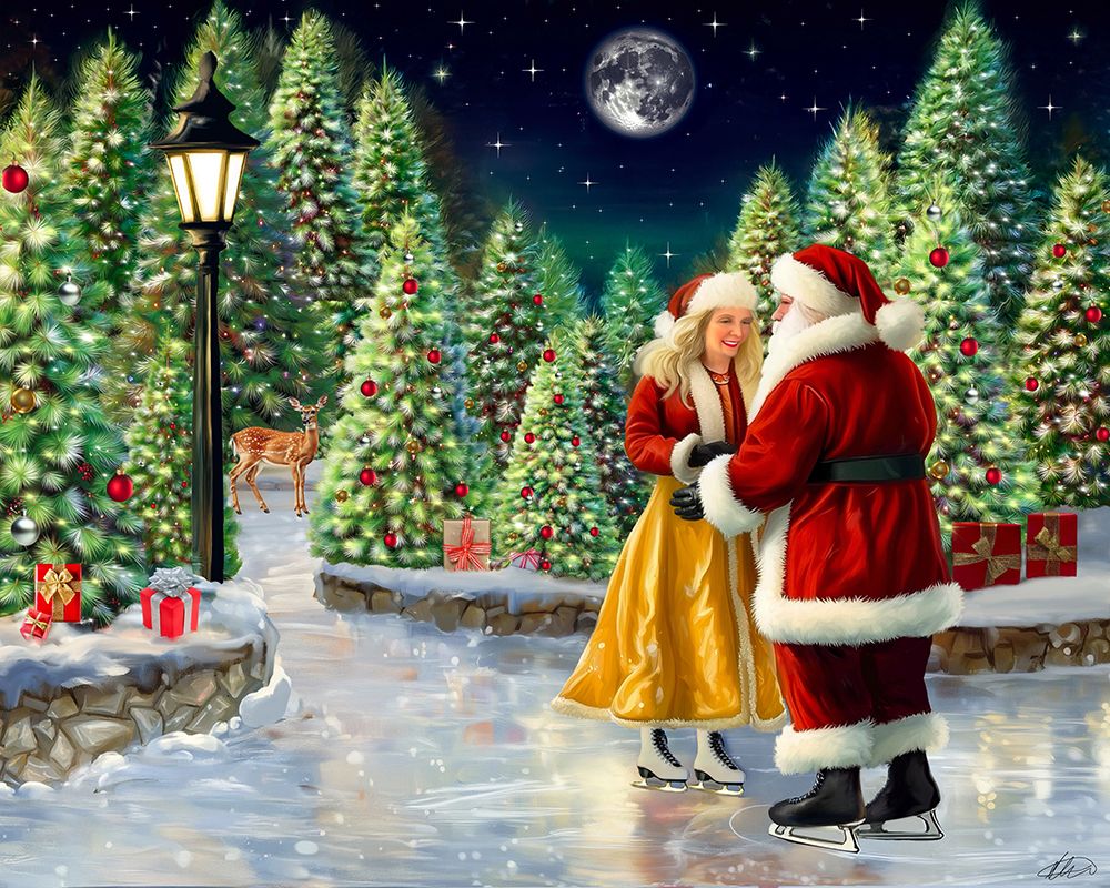 Art Print: Ice Skating Date Night