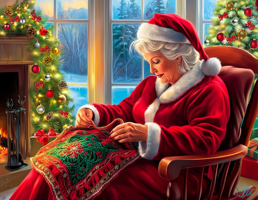 Wall art: Mrs. Claus Knits, by Stewart, Shawna