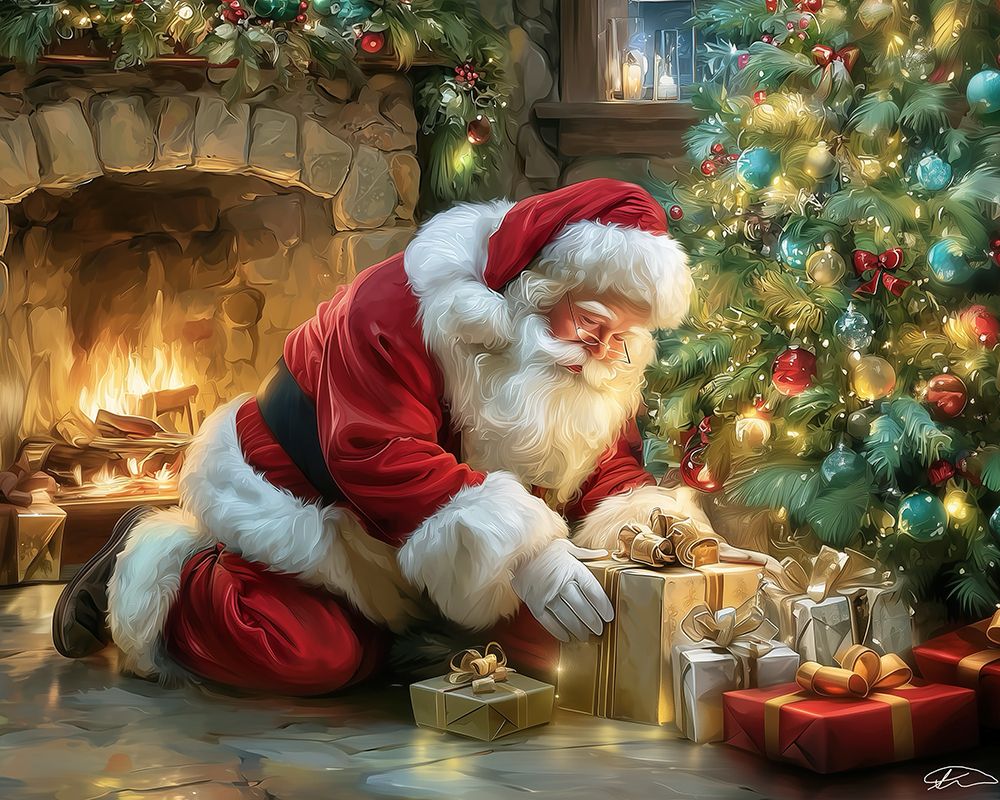 Art Print: Silently Delivering Presents