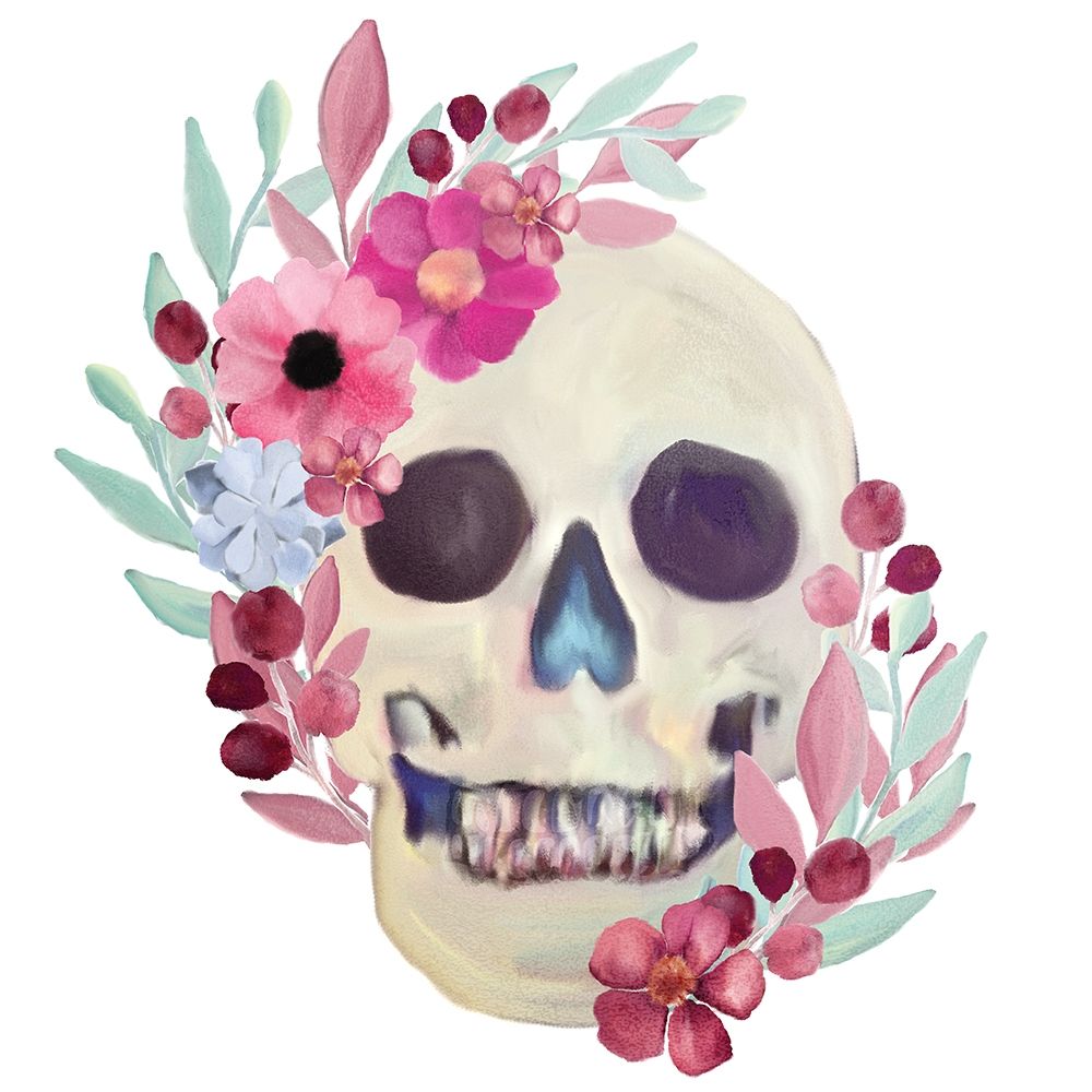 Wall Art Painting id:276467, Name: Spring Floral Skull, Artist: Bailey, Ann