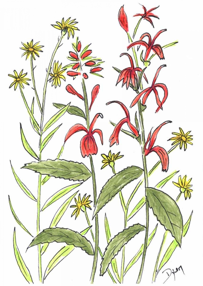 Wall Art Painting id:86218, Name: Cardinal Flower, Artist: Dyer, Beverly