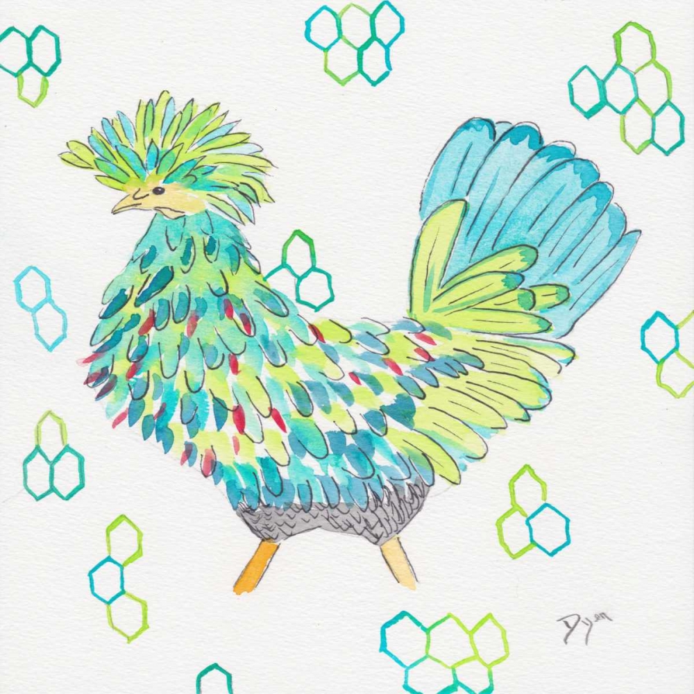 Wall Art Painting id:106350, Name: Funky Chicken Squared 2, Artist: Dyer, Beverly