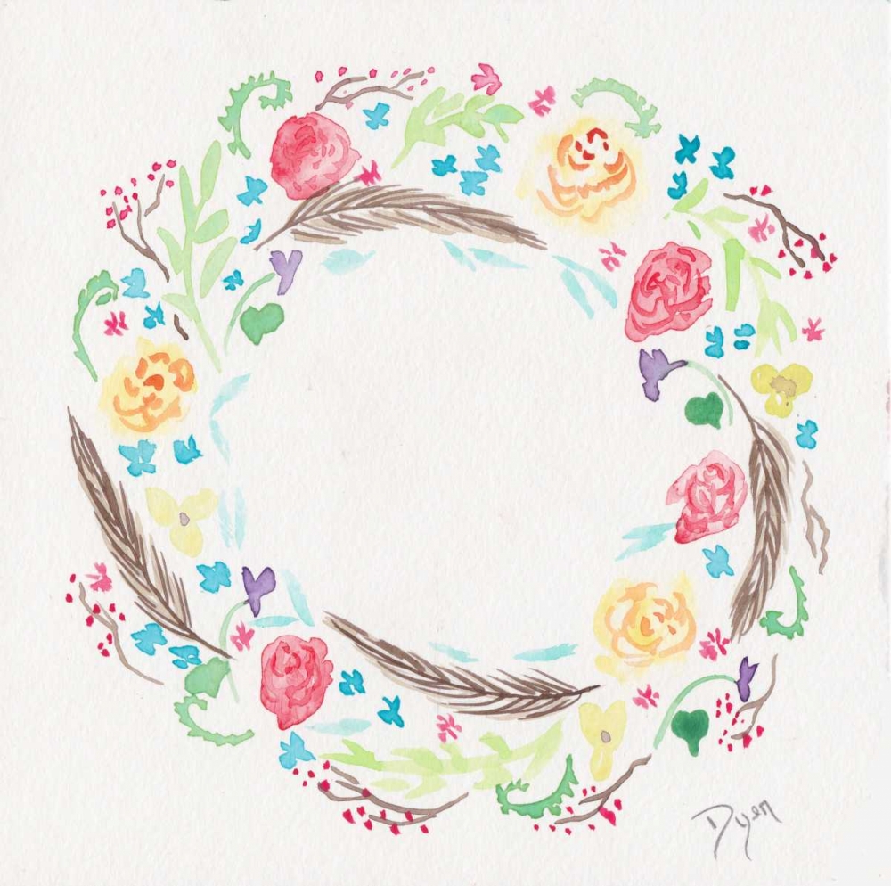 Wall Art Painting id:125715, Name: Wildflower Wreath 1, Artist: Dyer, Beverly