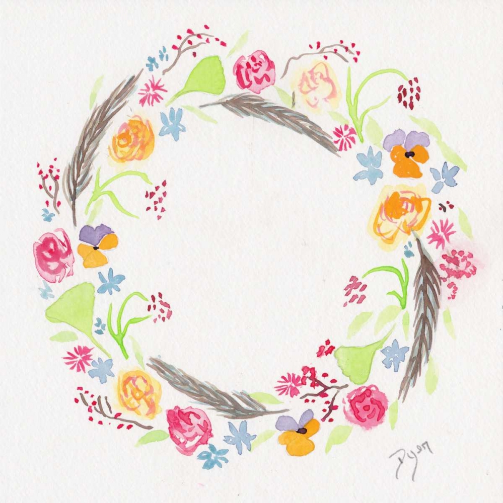 Wall Art Painting id:125716, Name: Wildflower Wreath 2, Artist: Dyer, Beverly