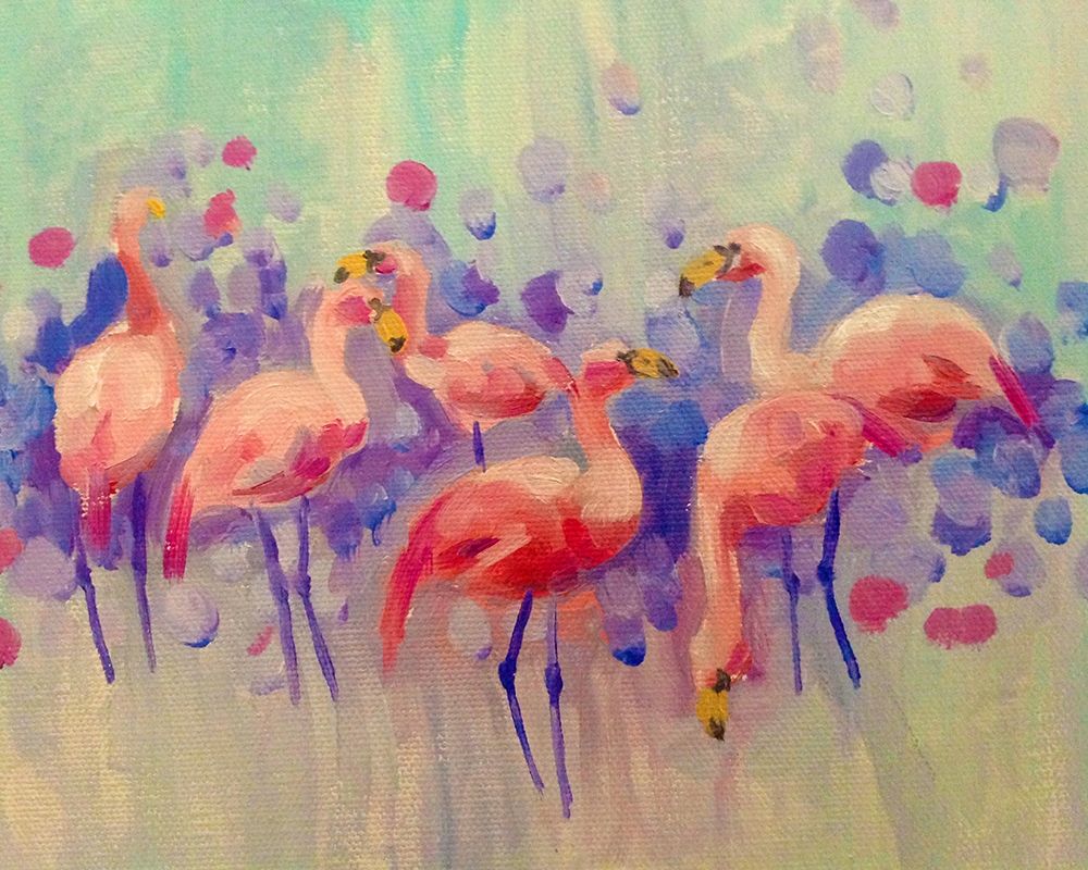 Wall Art Painting id:199680, Name: Flamingo Party, Artist: Boho Hue Studio