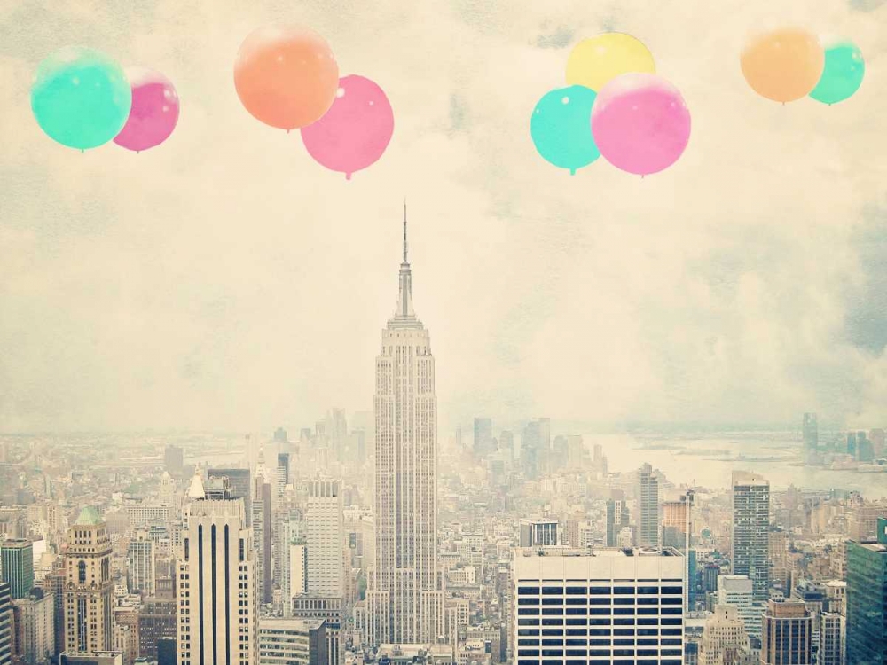 Wall Art Painting id:41077, Name: NYC Balloons With Clouds, Artist: Davis Ashley