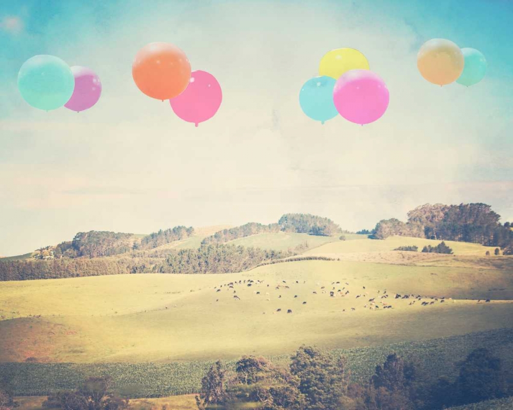 Wall Art Painting id:41090, Name: Balloons Over the Country, Artist: Davis Ashley