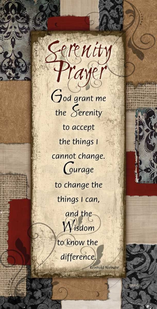 Wall Art Painting id:74974, Name: Patchwork Serenity Prayer Spice, Artist: Stimson, Diane