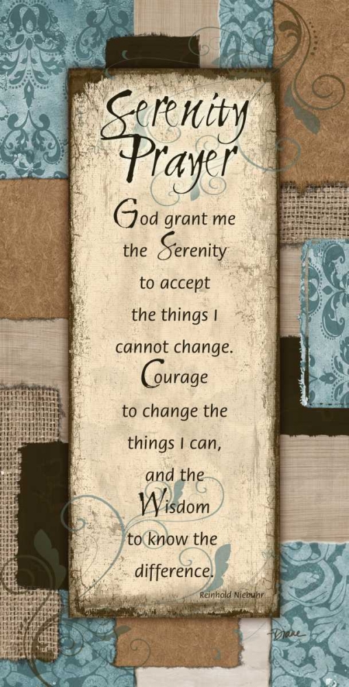 Wall Art Painting id:74973, Name: Patchwork Serenity Prayer Blue, Artist: Stimson, Diane