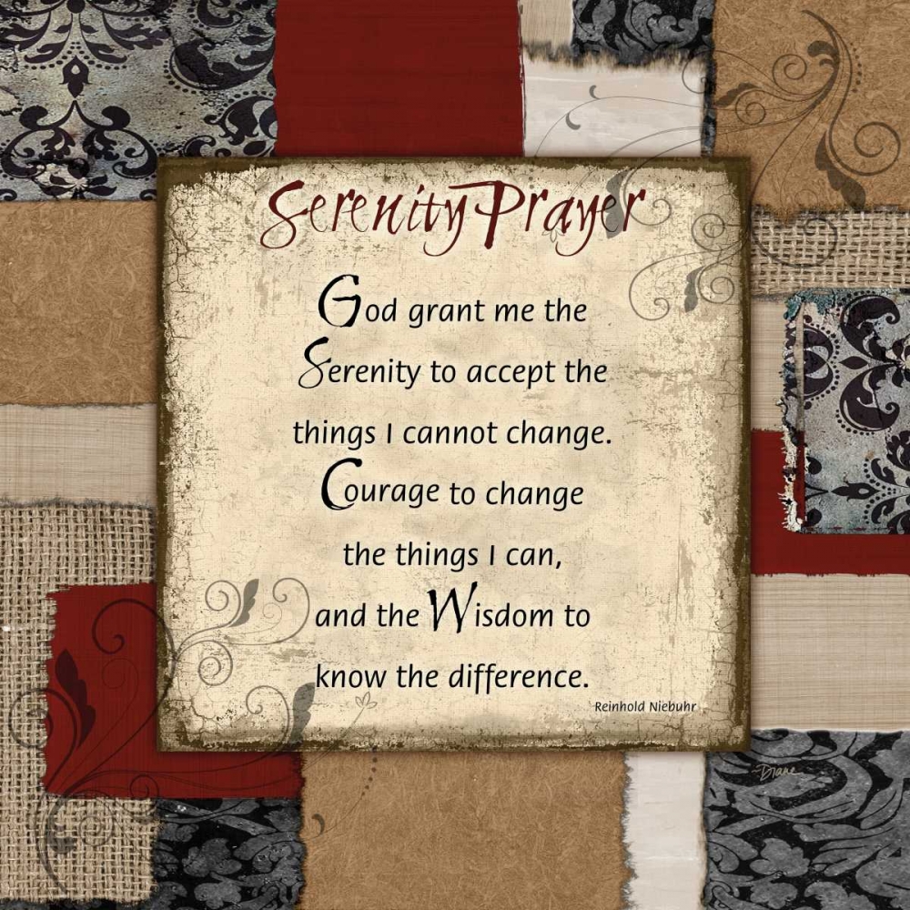 Wall Art Painting id:75463, Name: Patchwork Serenity Prayer, Artist: Stimson, Diane