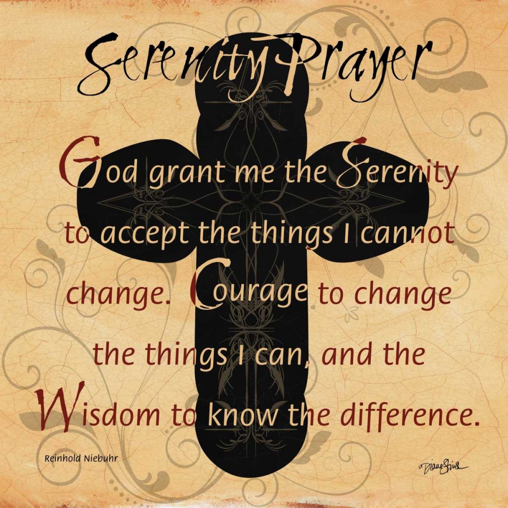 Wall Art Painting id:75465, Name: Serenity Prayer Cross, Artist: Stimson, Diane