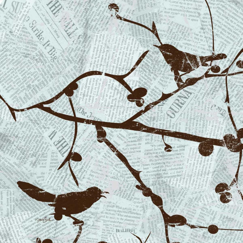 Wall Art Painting id:75492, Name: Bird Branches 1, Artist: Stimson, Diane