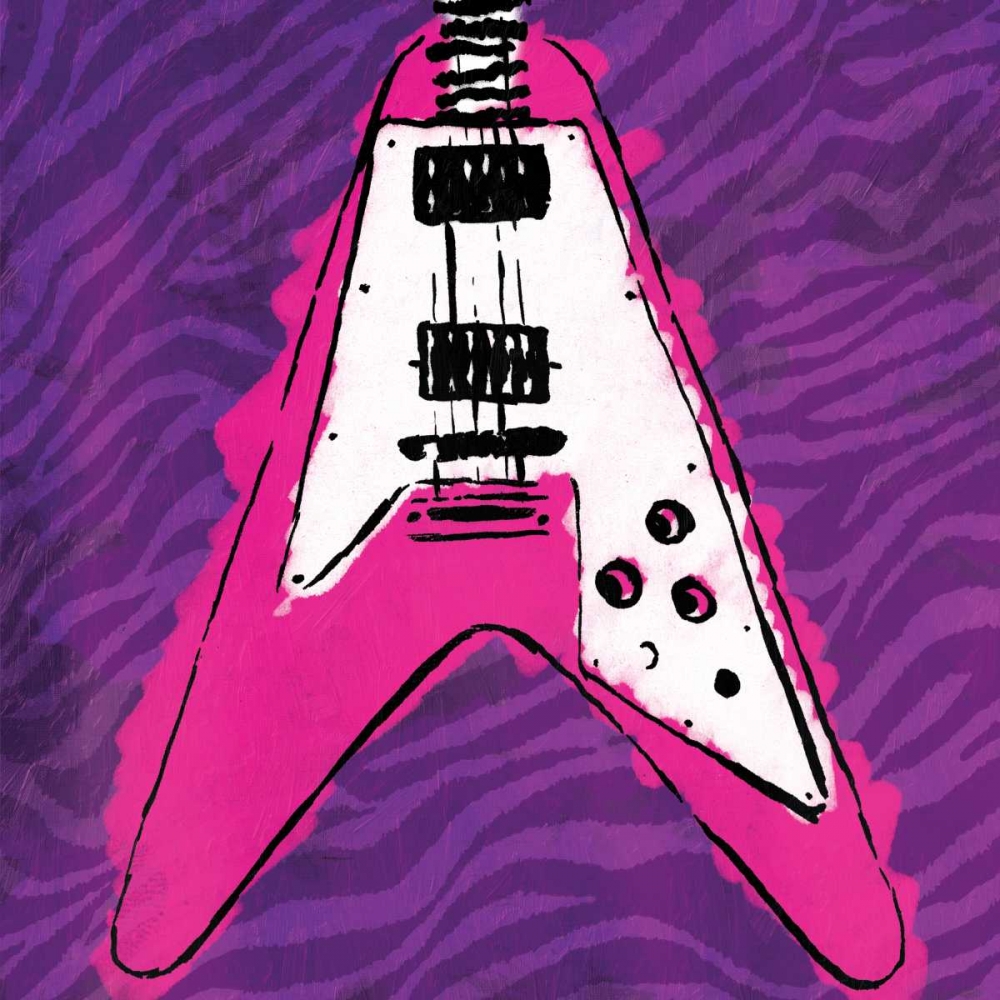 Wall Art Painting id:151769, Name: Girly Guitar Zoom, Artist: Rodriquez Jr, Enrique