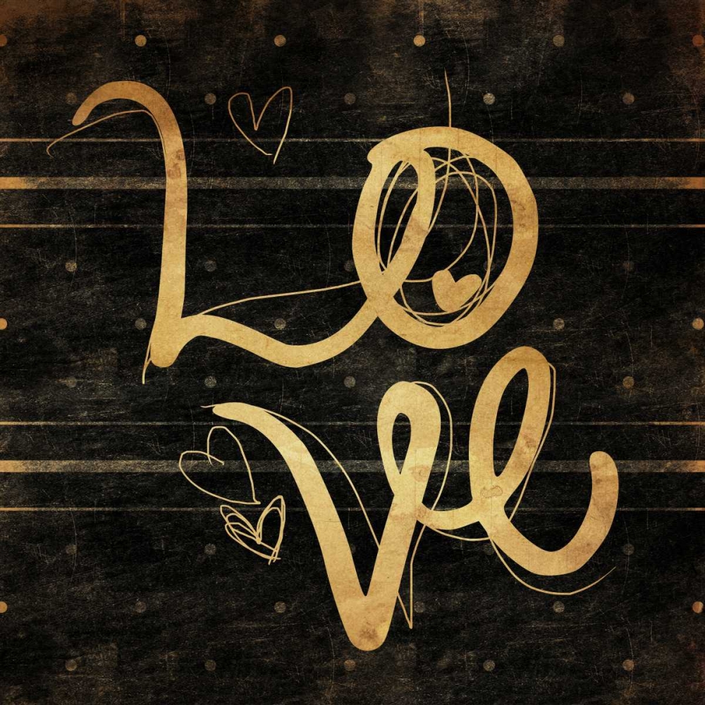 Wall Art Painting id:86334, Name: Love Gold, Artist: Rodriquez Jr., Enrique