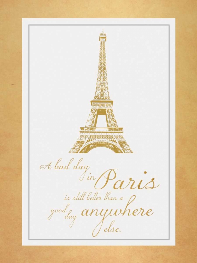 Wall Art Painting id:75850, Name: Paris Quote Gold, Artist: Gibbons, Lauren