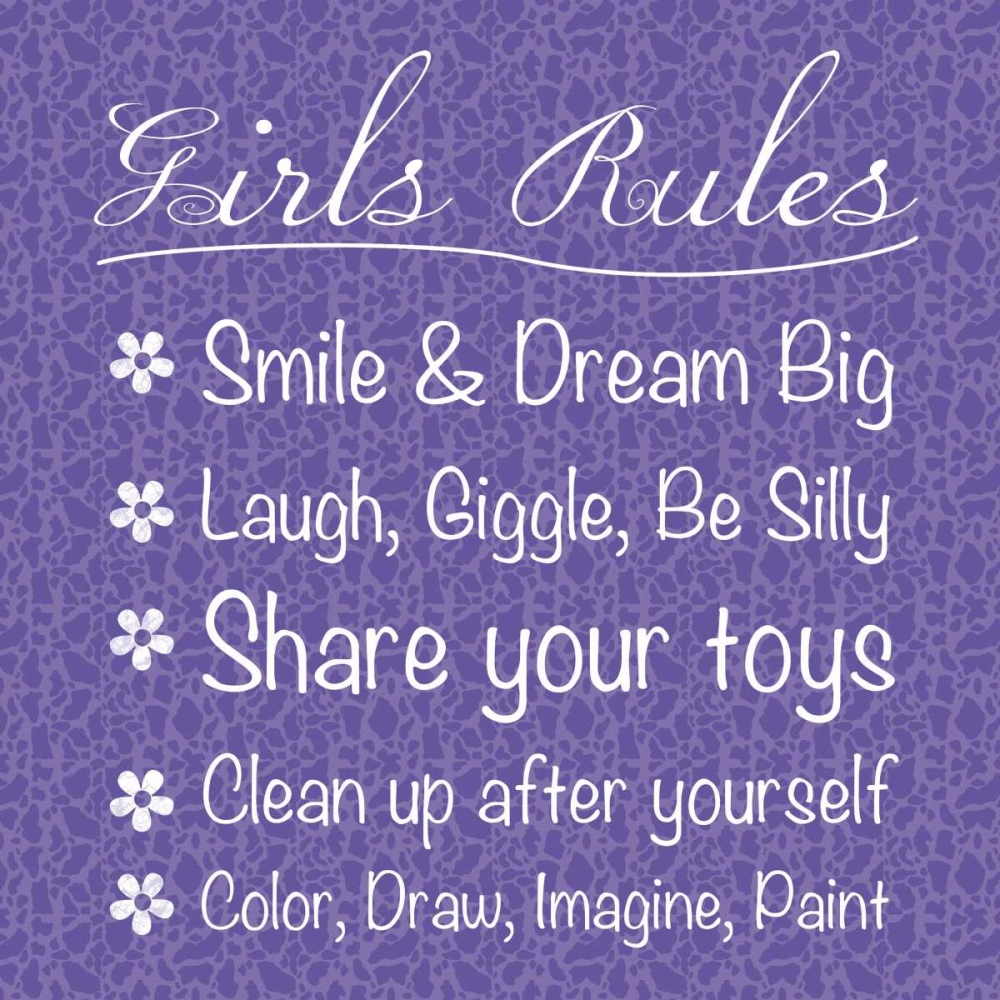 Wall Art Painting id:76277, Name: Girls Rules, Artist: Gibbons, Lauren