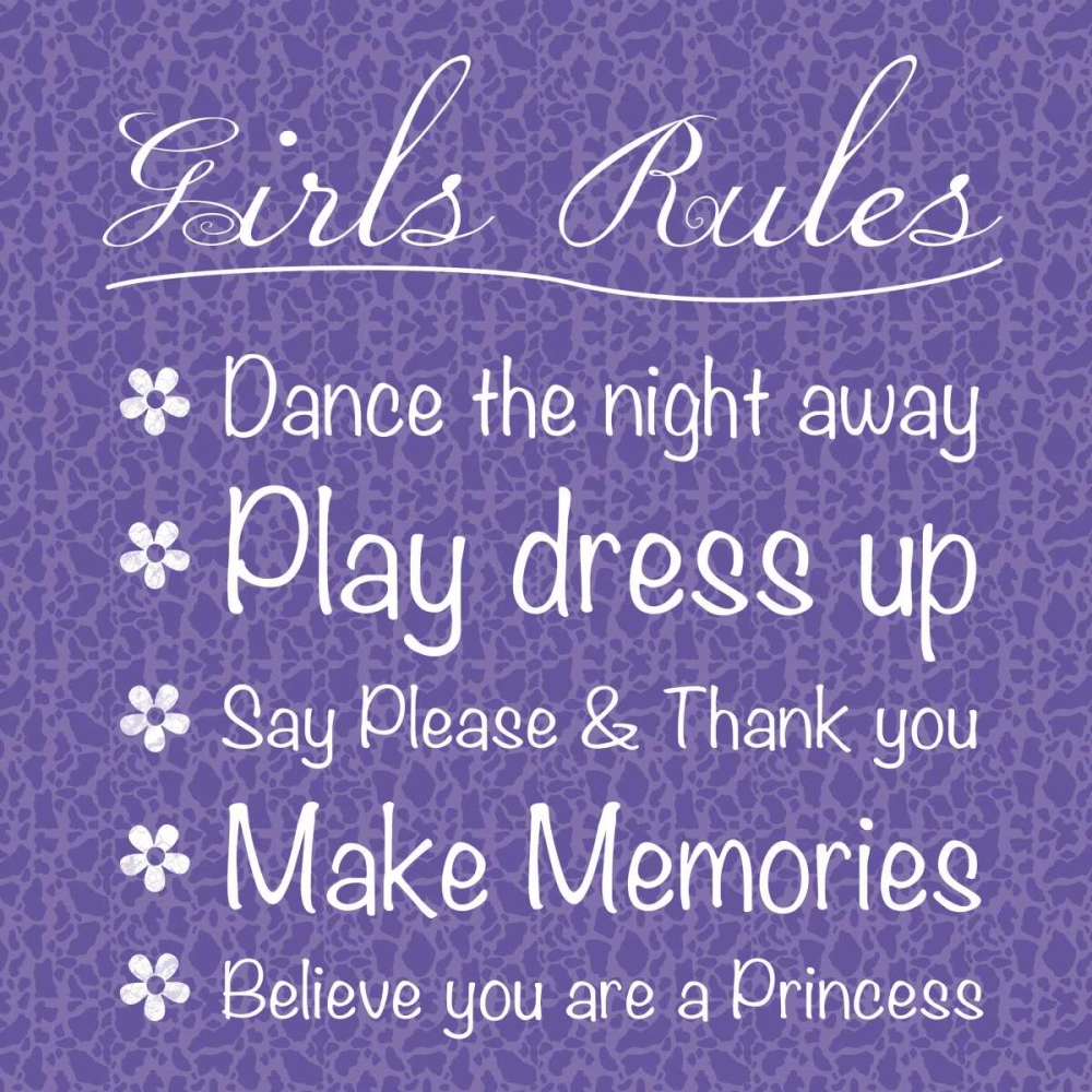 Wall Art Painting id:76278, Name: Girls Rules, Artist: Gibbons, Lauren