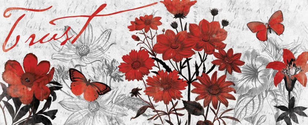 Wall Art Painting id:25592, Name: Floral Trust Red 2, Artist: Grey, Jace