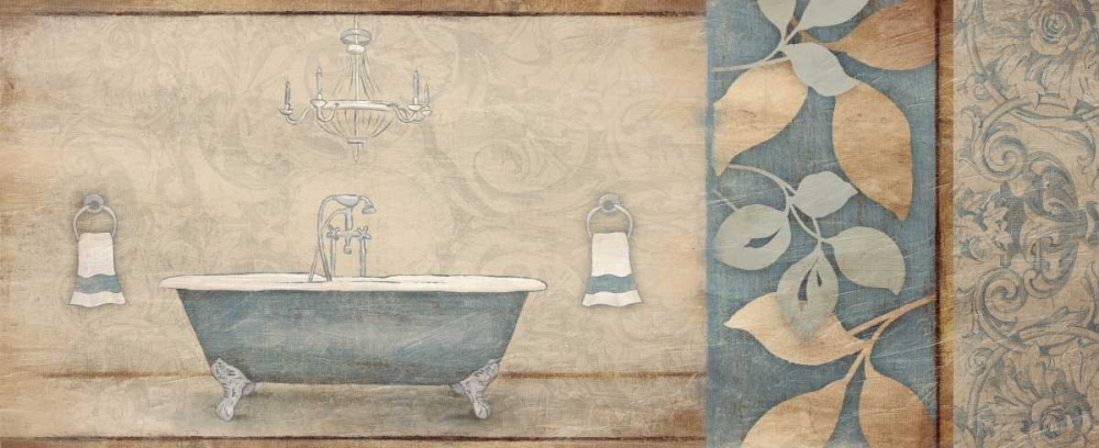 Wall Art Painting id:25850, Name: Blue bath floral pattern, Artist: Grey, Jace