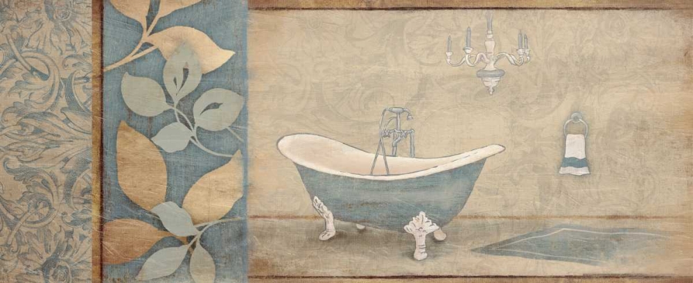 Wall Art Painting id:25851, Name: Blue bath floral pattern 2, Artist: Grey, Jace