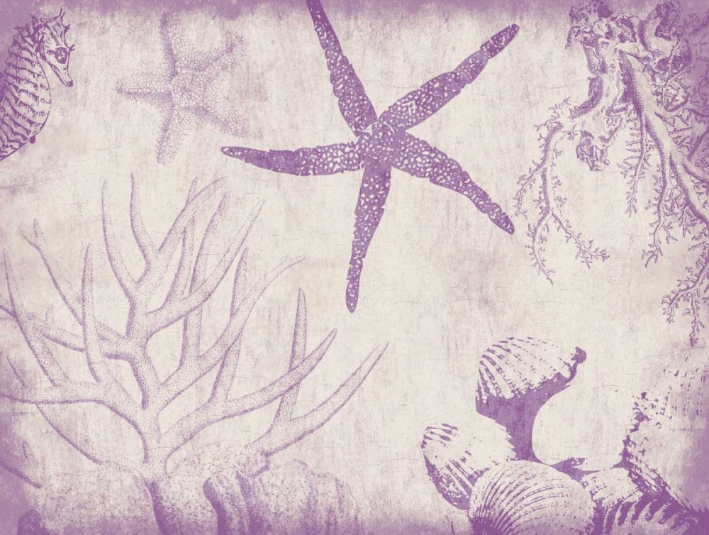 Wall Art Painting id:26072, Name: Sea Life in Plum 2, Artist: Grey, Jace