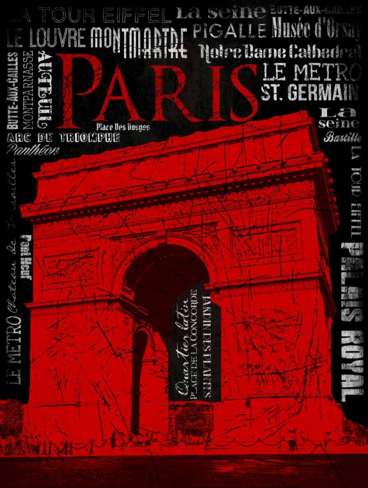 Wall Art Painting id:37551, Name: Paris Type 2 RED, Artist: Grey, Jace