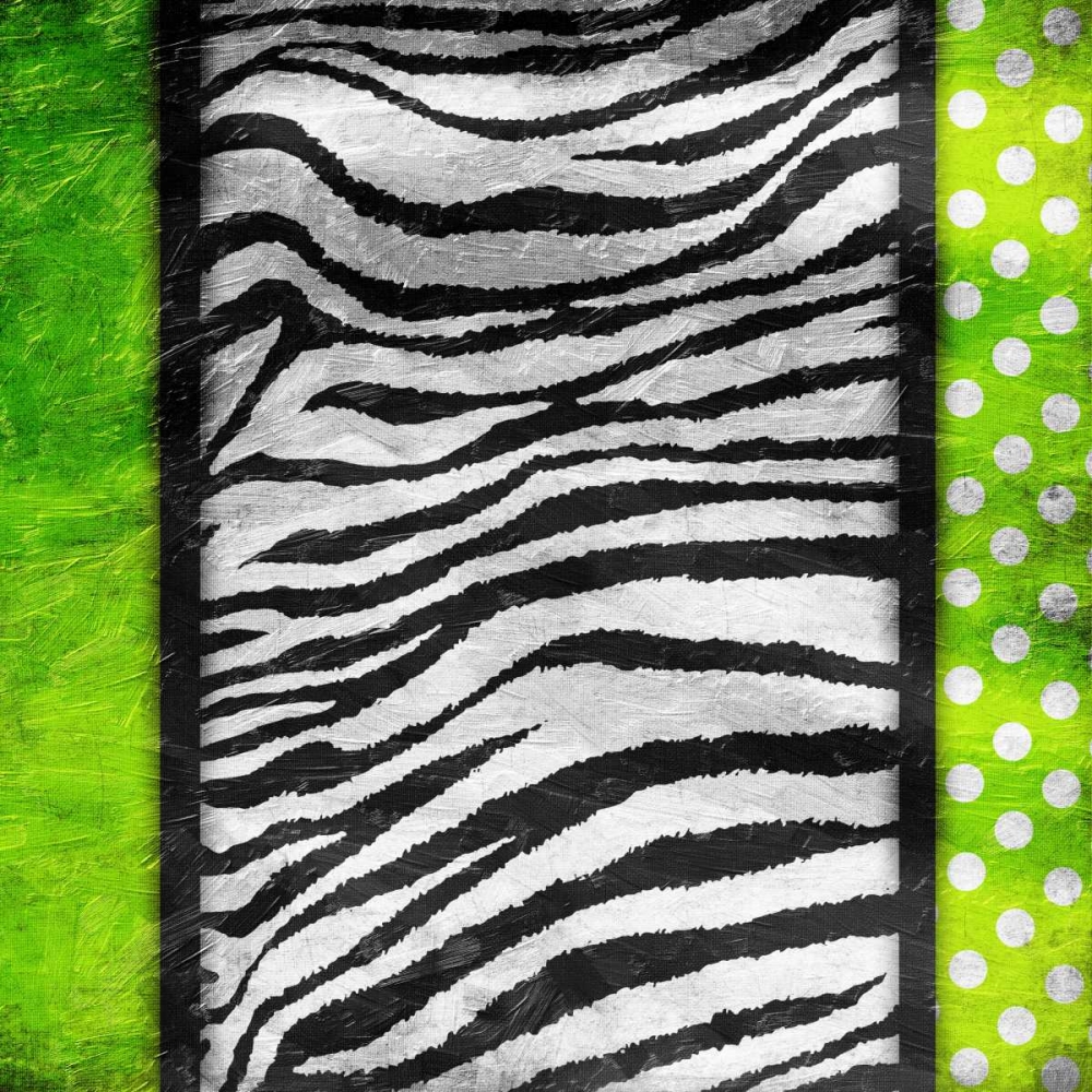 Art Print: Lime Zebra Dots