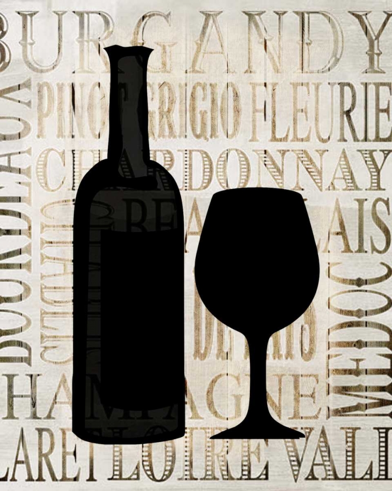 Wall Art Painting id:138141, Name: Wine Silhouette 1, Artist: Allen, Kimberly