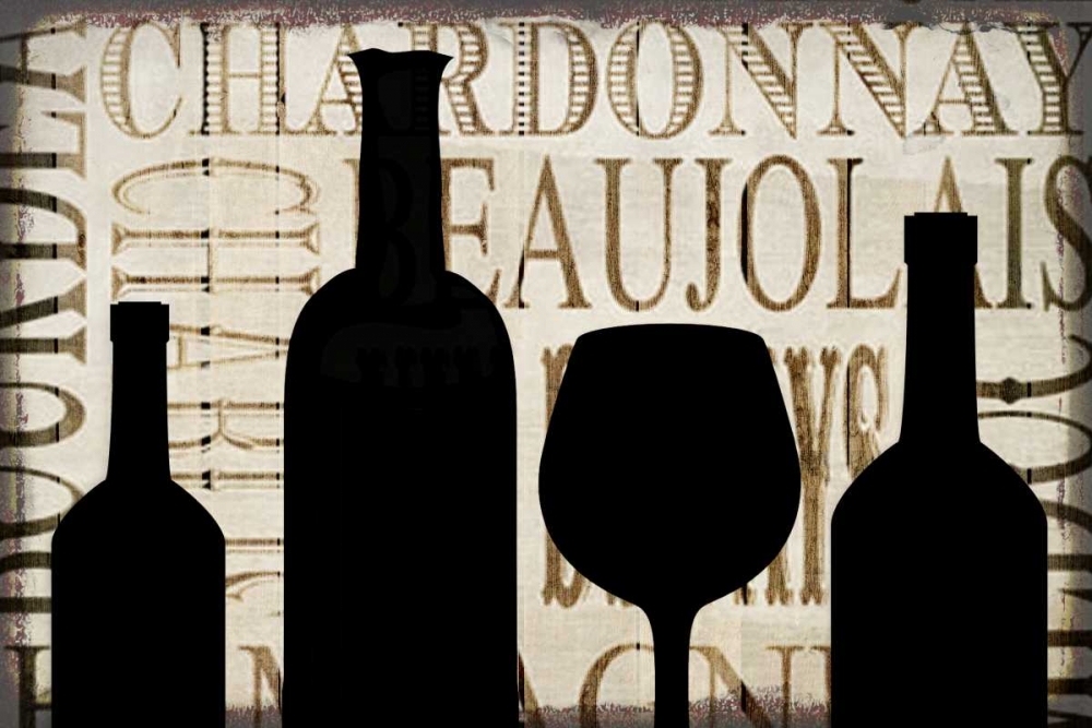 Wall Art Painting id:152154, Name: Wine Silhouette 1, Artist: Allen, Kimberly