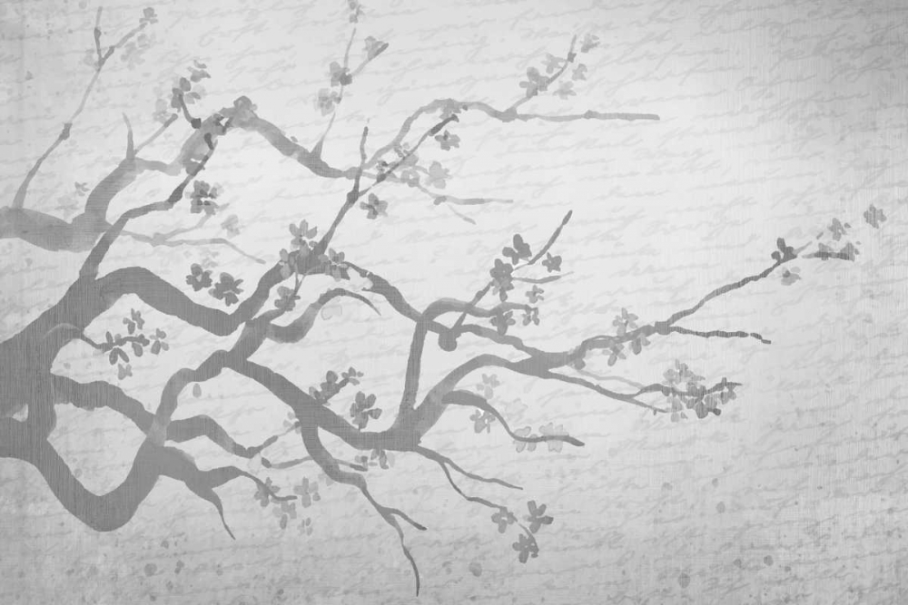 Wall Art Painting id:152182, Name: Cherry Blossom Branch in Silver, Artist: Allen, Kimberly