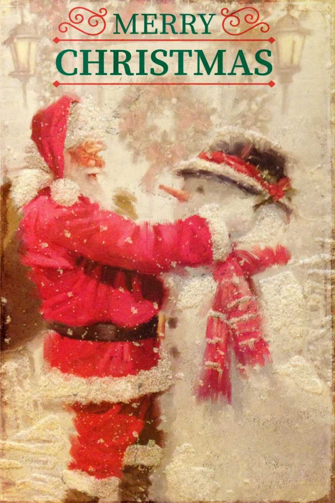 Wall Art Painting id:161802, Name: Santa and Snowman, Artist: Allen, Kimberly