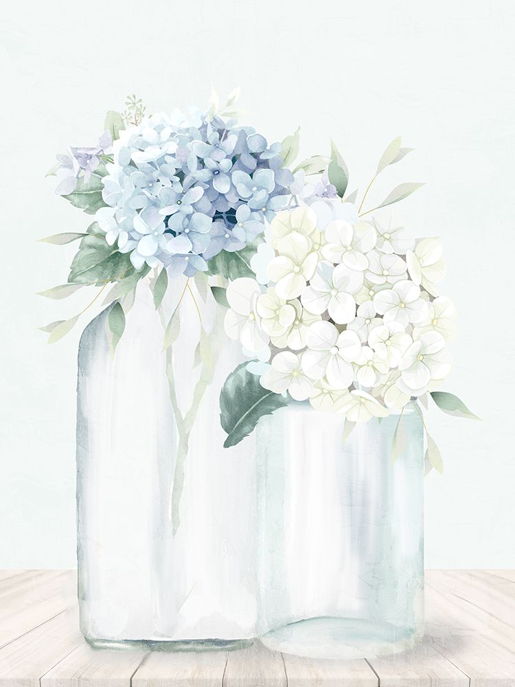 Wall Art Painting id:617525, Name: Hydrangeas 1, Artist: Allen, Kimberly