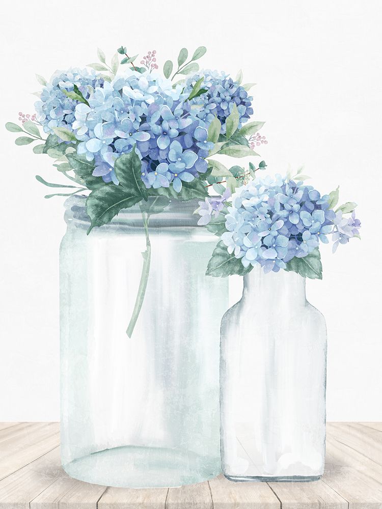 Wall Art Painting id:617530, Name: Hydrangea Glass 2, Artist: Allen, Kimberly