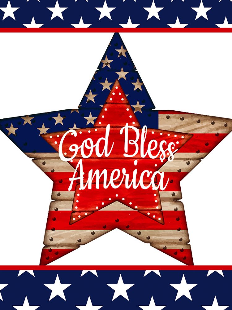 Wall Art Painting id:673593, Name: God Bless America Star, Artist: Allen, Kimberly