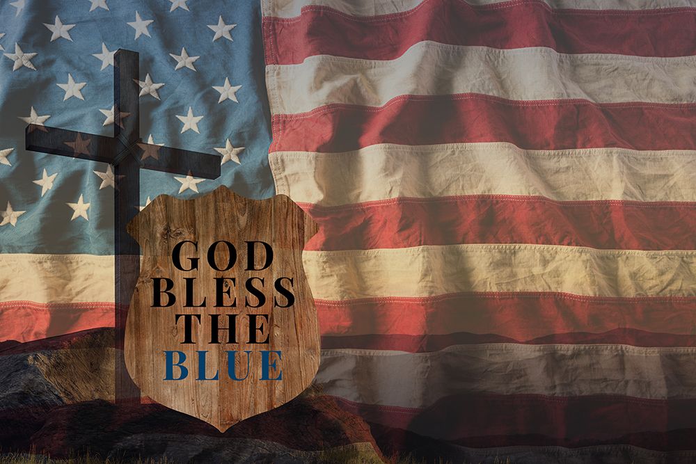 Wall Art Painting id:673603, Name: God Bless The Blue, Artist: Allen, Kimberly