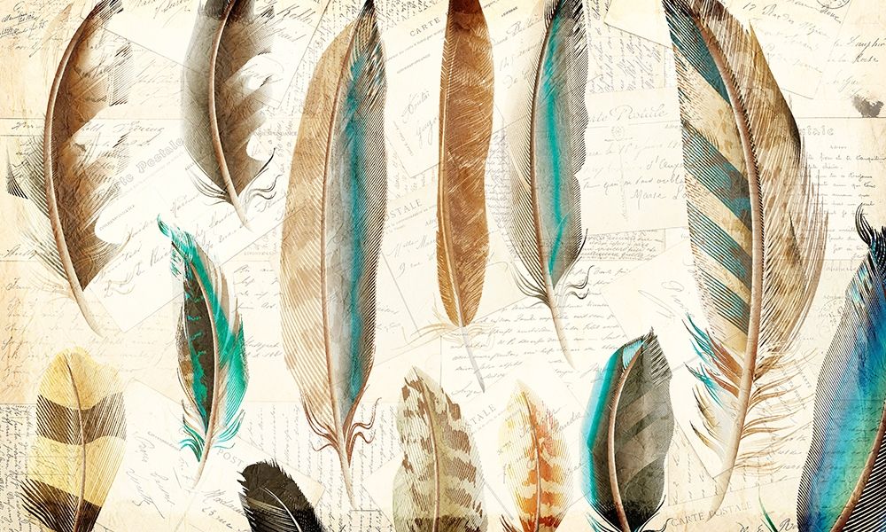 Wall Art Painting id:207495, Name: Feather Letters 1, Artist: Kimberly, Allen