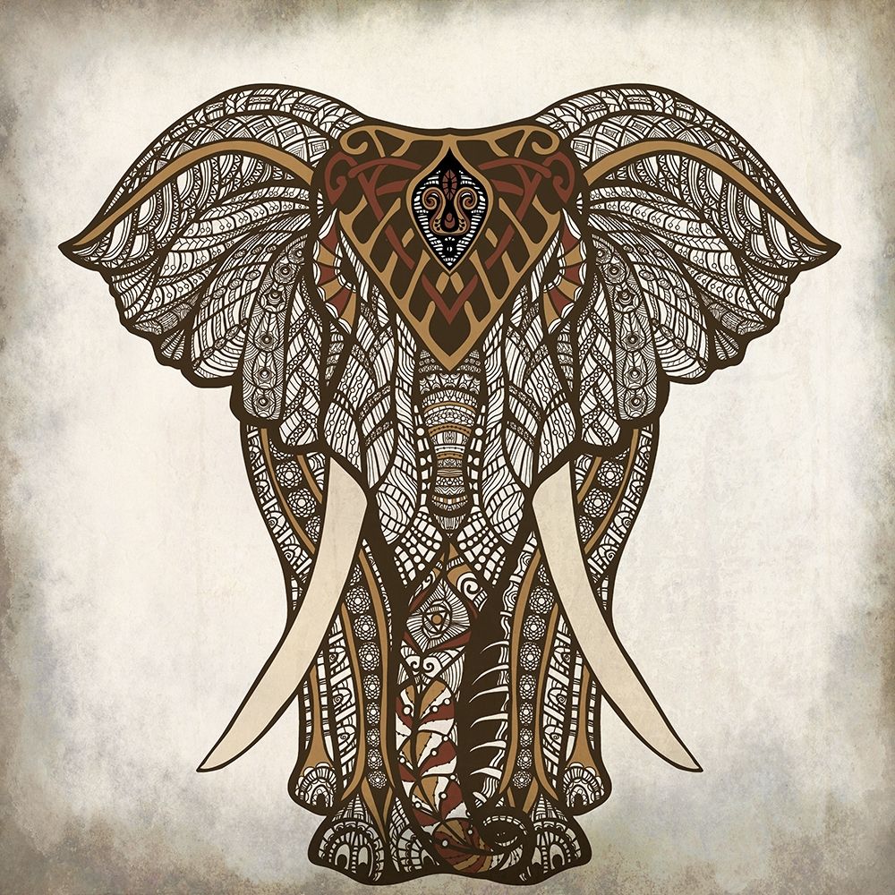 Wall Art Painting id:386357, Name: Mandala Elephant, Artist: Allen, Kimberly