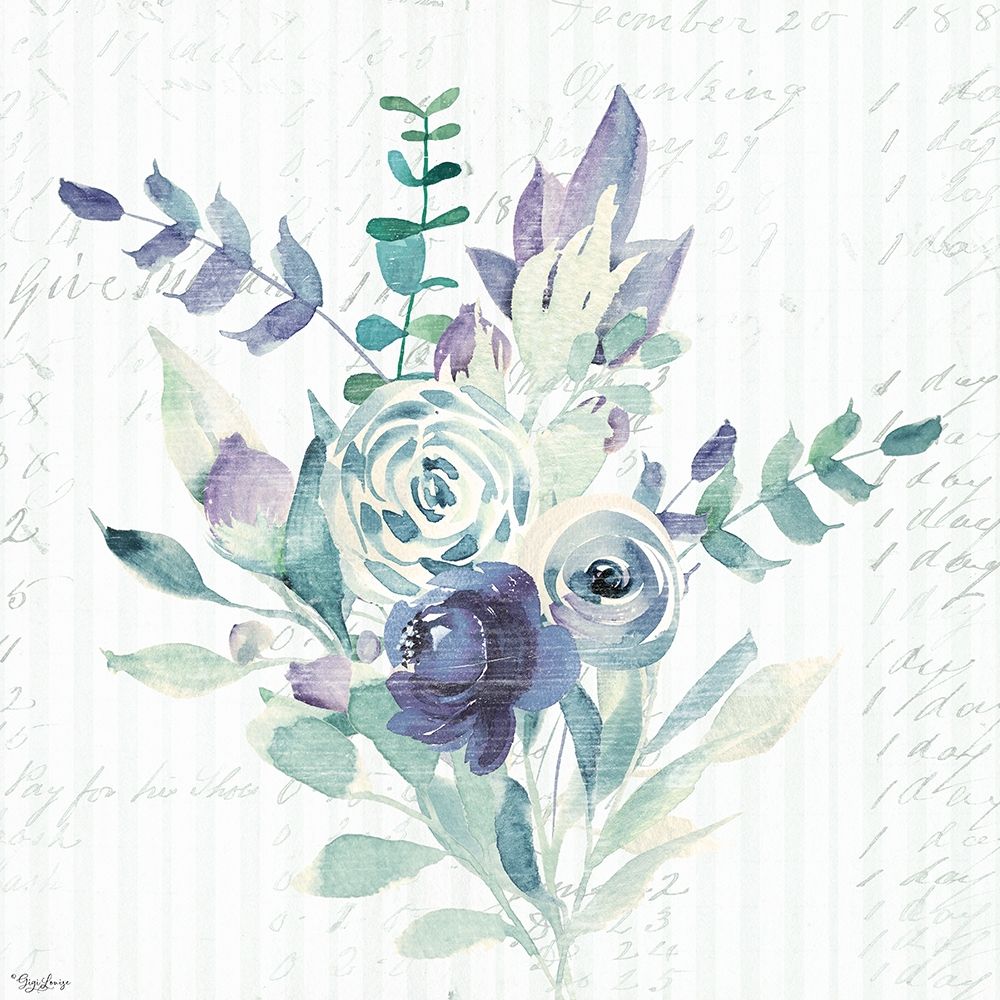 Wall Art Painting id:331556, Name: Wild Floral BLUE, Artist: Louise, Gigi