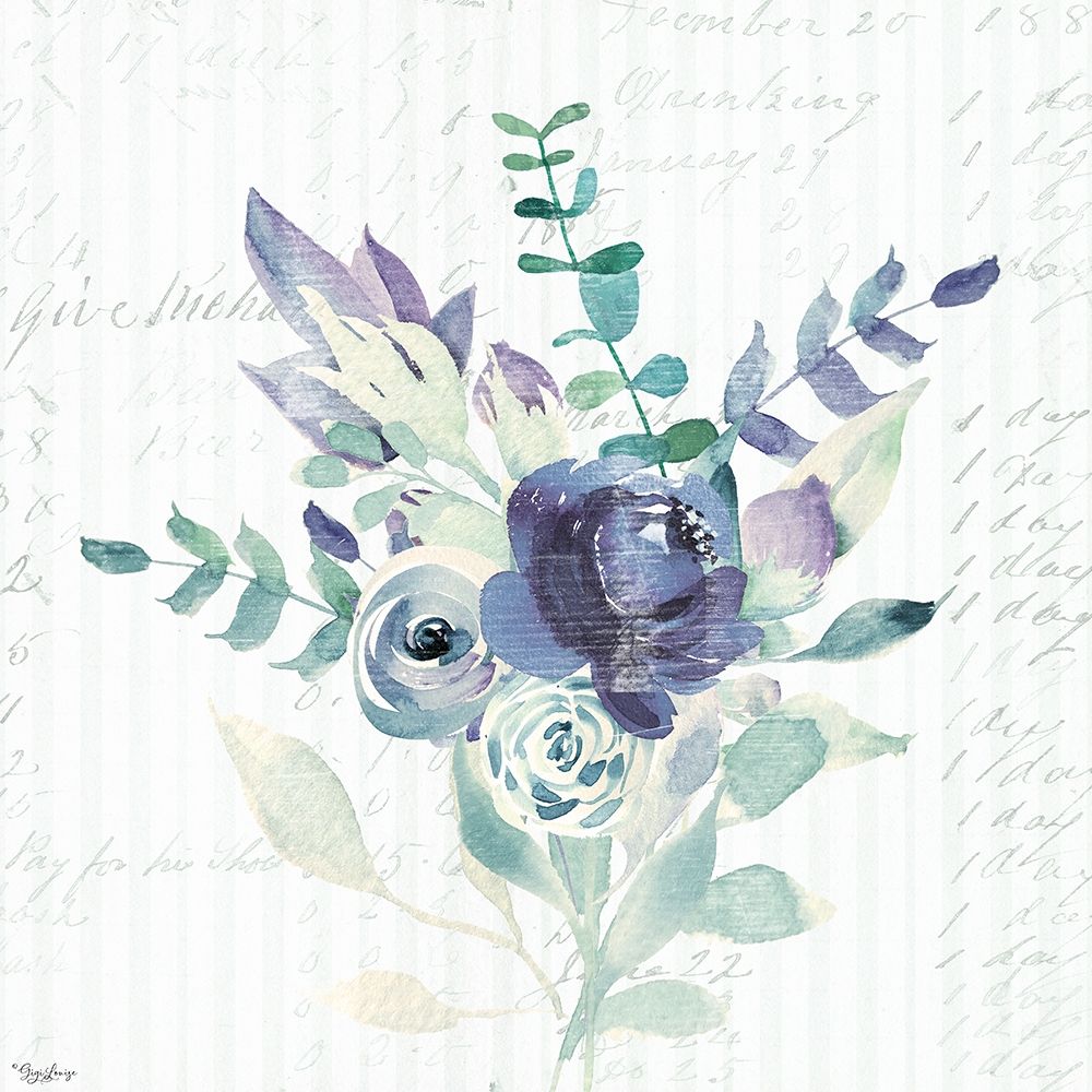 Wall Art Painting id:331557, Name: Wild Floral BLUE 2, Artist: Louise, Gigi