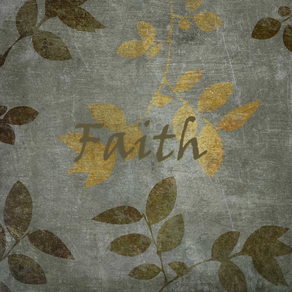 Wall Art Painting id:7901, Name: Gold and Brown Leaves Faith, Artist: Emery, Kristin