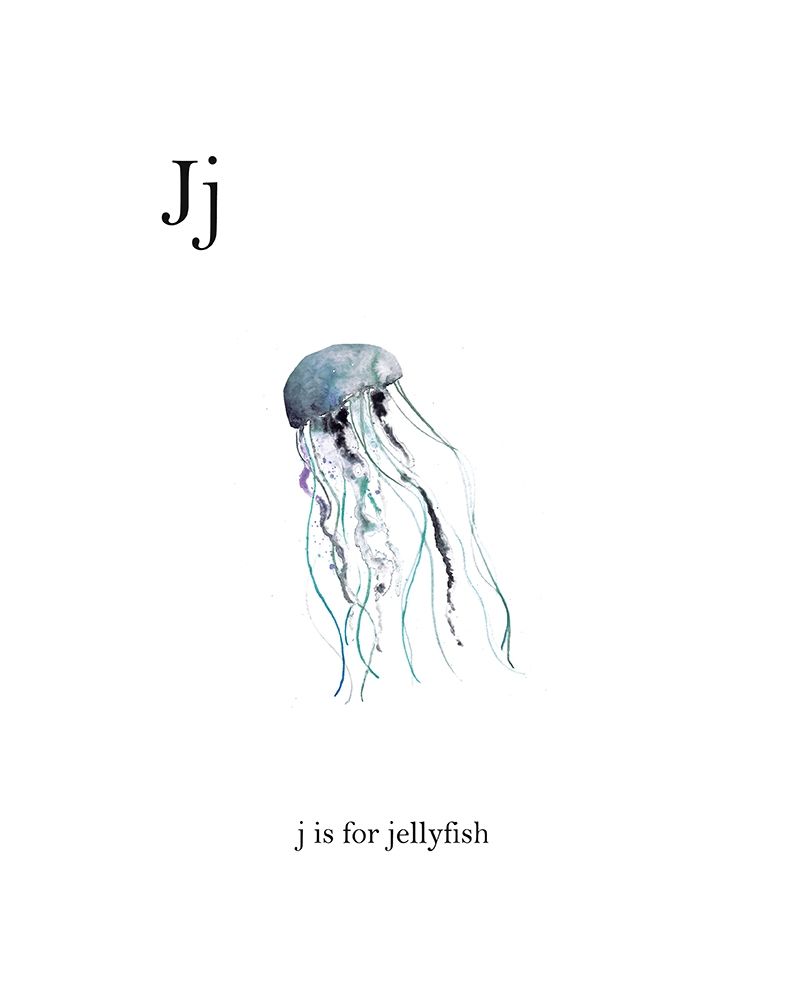 Wall Art Painting id:277062, Name: J is for Jellyfish, Artist: Straatsma, Leah