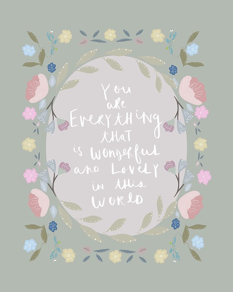 Wall Art Painting id:331644, Name: You Are Everything Moss Green, Artist: Straatsma, Leah